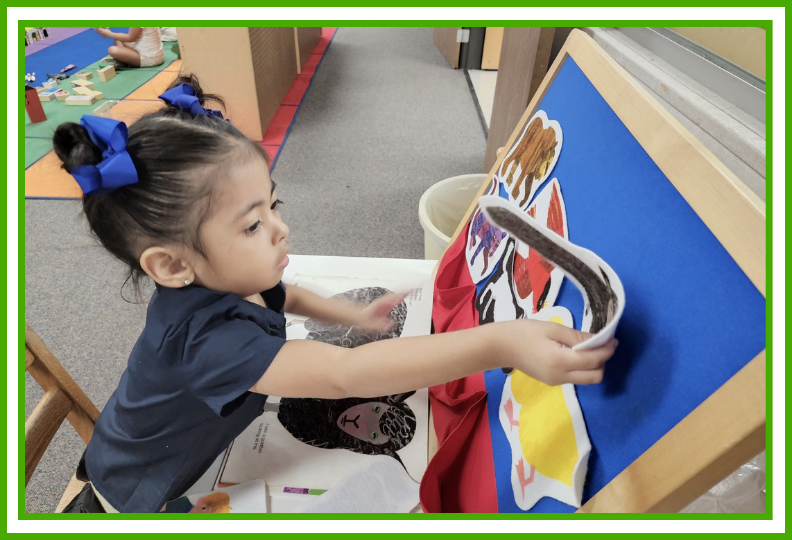 preschool girl decorating board