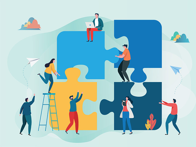 illustration of people piecing a puzzle